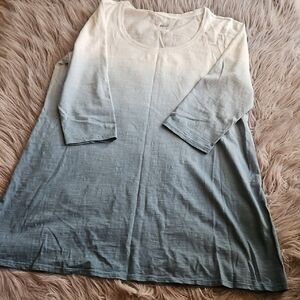 PureJill Blue Ombre Long Sleeve Dress